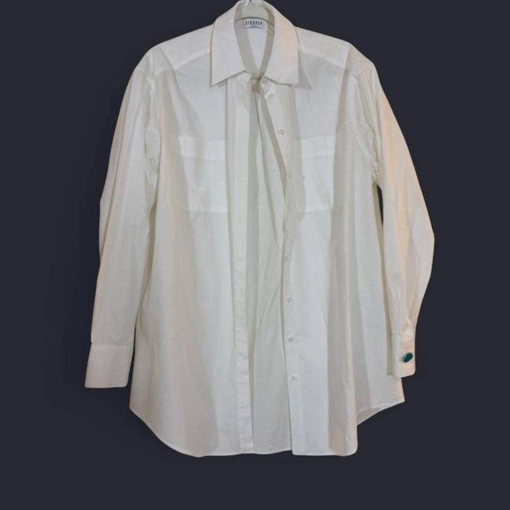 Elegant White Button-Up Blouse